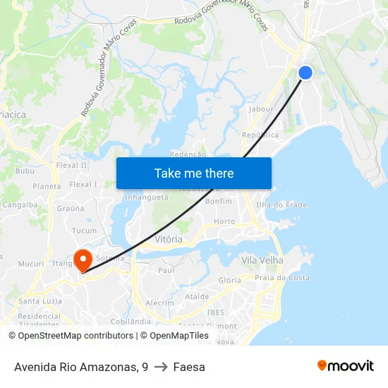 Avenida Rio Amazonas, 9 to Faesa map