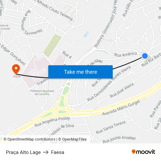 Praça Alto Lage to Faesa map