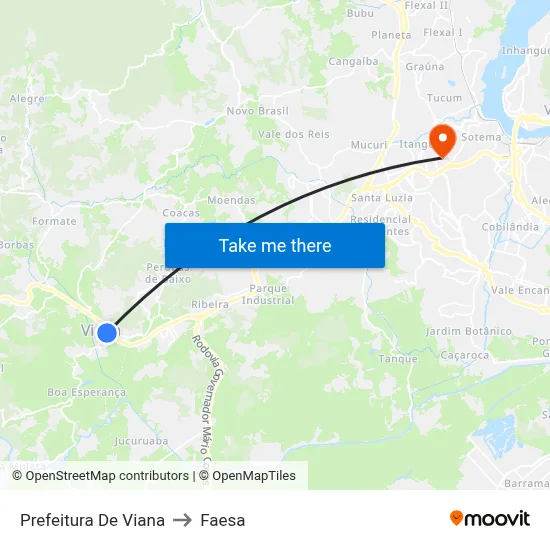 Prefeitura De Viana to Faesa map