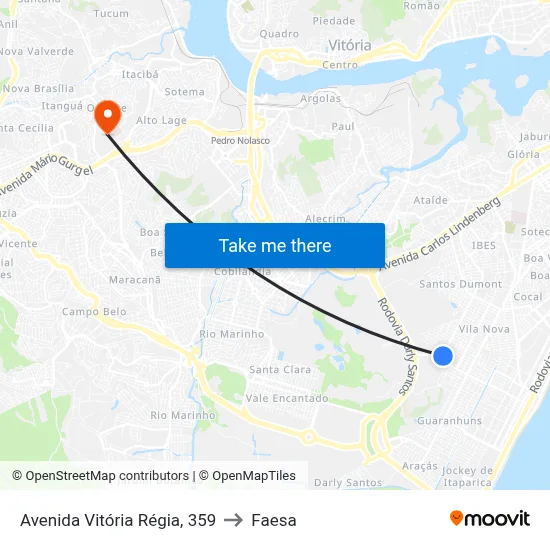Avenida Vitória Régia, 359 to Faesa map