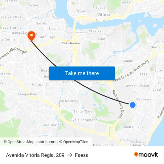 Avenida Vitória Régia, 209 to Faesa map