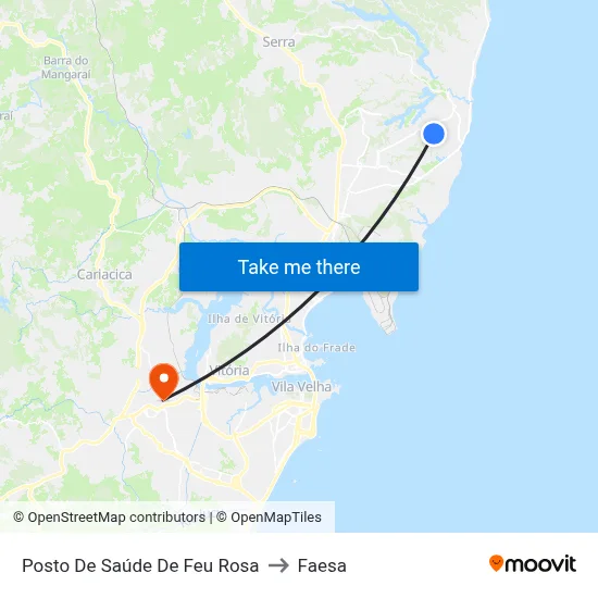 Posto De Saúde De Feu Rosa to Faesa map