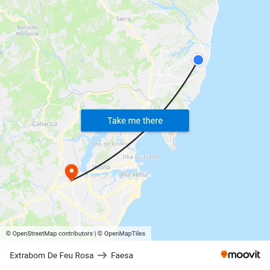 Extrabom De Feu Rosa to Faesa map