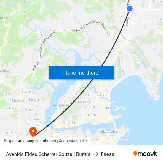 Avenida Eldes Scherrer Souza | Buritis to Faesa map