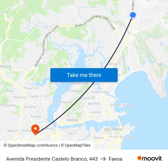 Avenida Presidente Castelo Branco, 443 to Faesa map