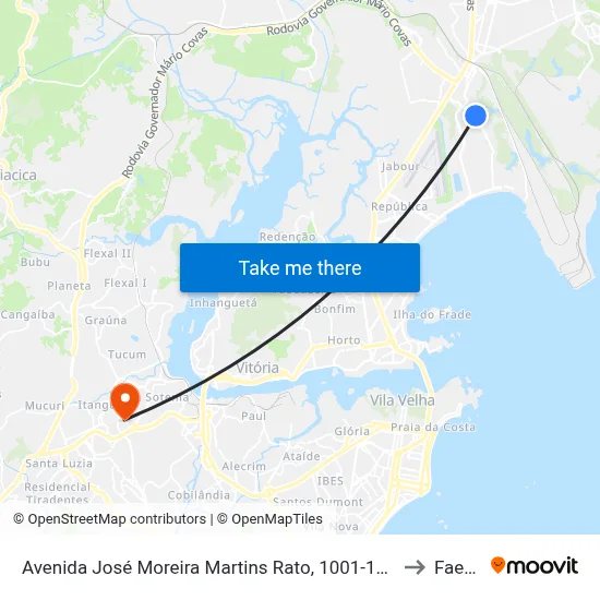 Avenida José Moreira Martins Rato, 1001-1199 to Faesa map