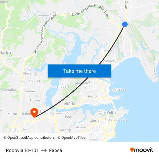 Rodovia Br-101 to Faesa map
