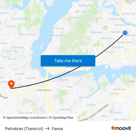 Petrobras (Transcol) to Faesa map