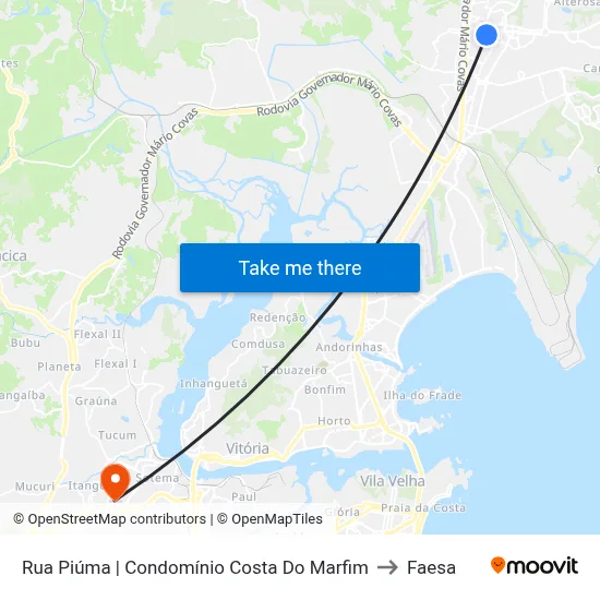 Rua Piúma | Condomínio Costa Do Marfim to Faesa map