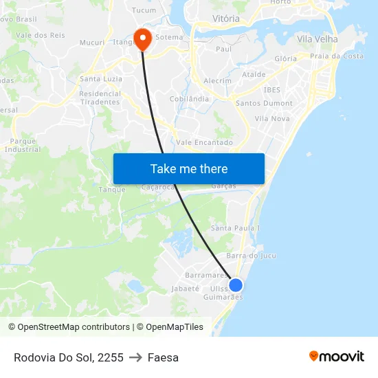 Rodovia Do Sol, 2255 to Faesa map