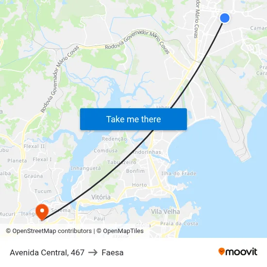 Avenida Central, 467 to Faesa map