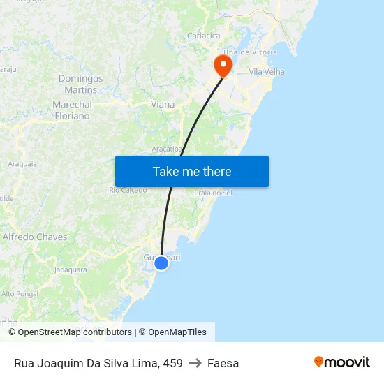Rua Joaquim Da Silva Lima, 459 to Faesa map