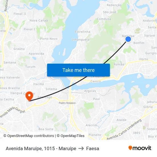 Avenida Maruípe, 1015 - Maruípe to Faesa map