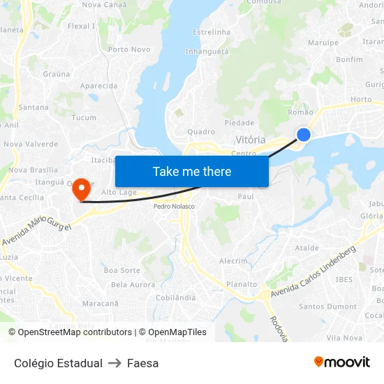 Colégio Estadual to Faesa map
