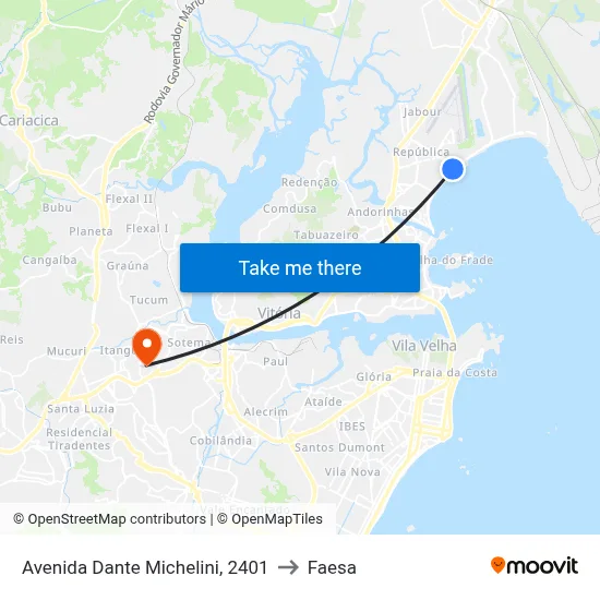 Avenida Dante Michelini, 2401 to Faesa map