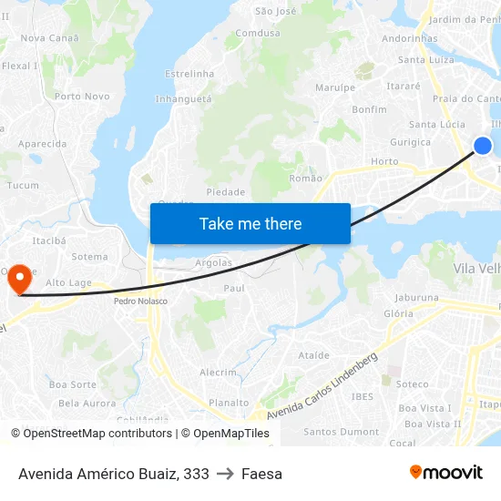 Avenida Américo Buaiz, 333 to Faesa map