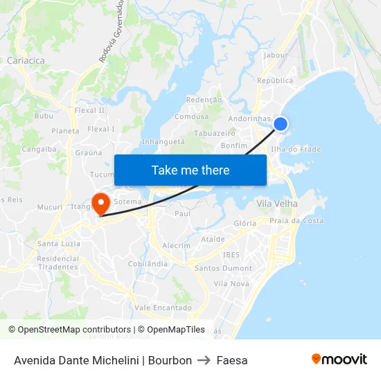 Avenida Dante Michelini | Bourbon to Faesa map