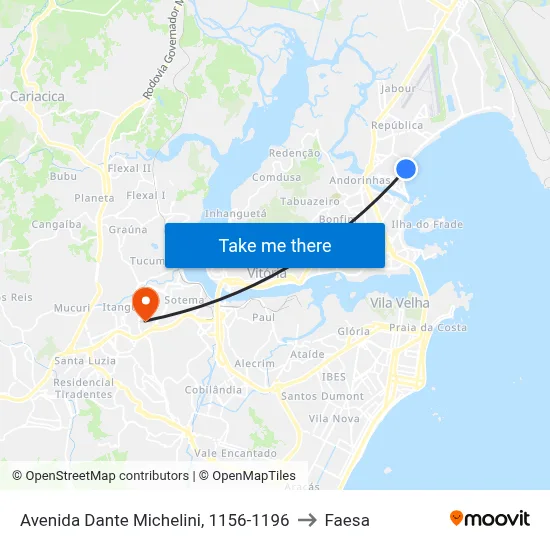 Avenida Dante Michelini, 1156-1196 to Faesa map