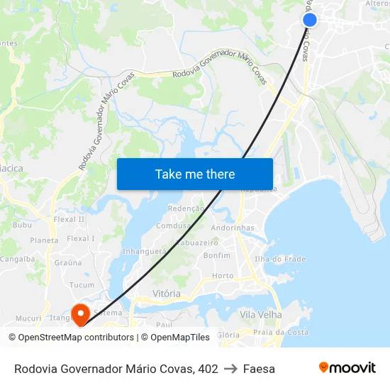 Rodovia Governador Mário Covas, 402 to Faesa map