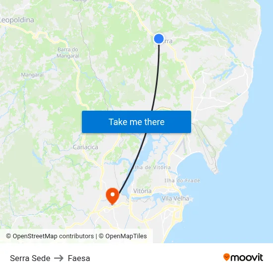 Serra Sede to Faesa map