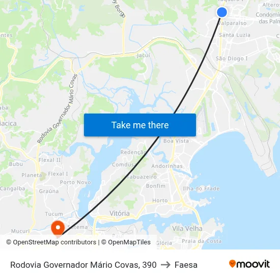 Rodovia Governador Mário Covas, 390 to Faesa map