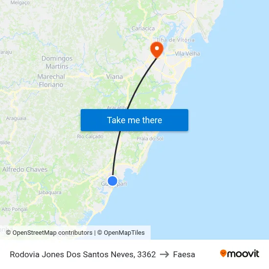 Rodovia Jones Dos Santos Neves, 3362 to Faesa map