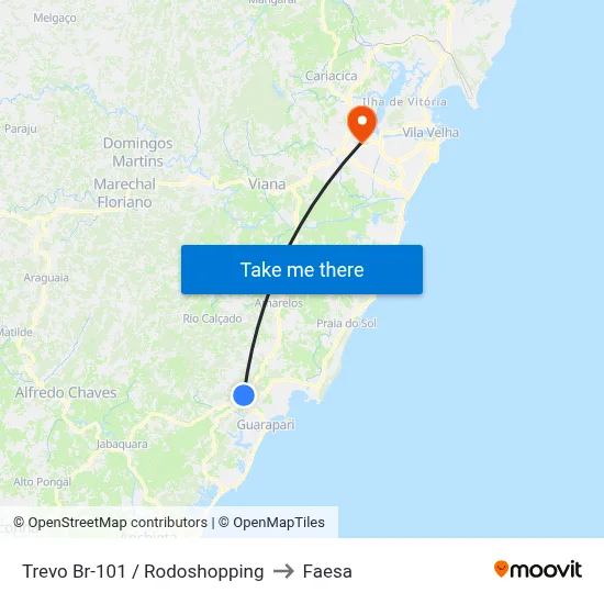 Trevo Br-101 / Rodoshopping to Faesa map