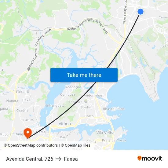 Avenida Central, 726 to Faesa map