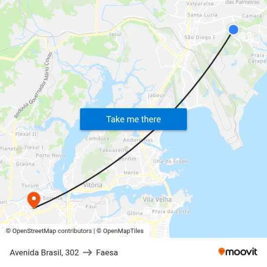 Avenida Brasil, 302 to Faesa map