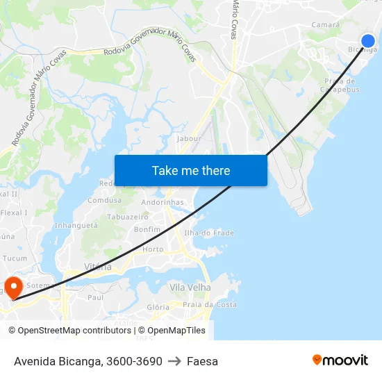 Avenida Bicanga, 3600-3690 to Faesa map