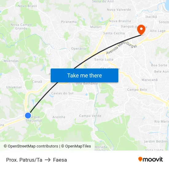 Prox. Patrus/Ta to Faesa map