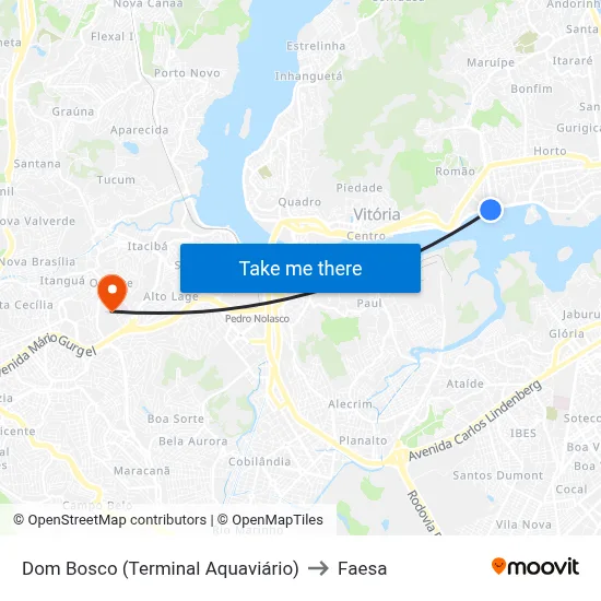 Dom Bosco (Terminal Aquaviário) to Faesa map