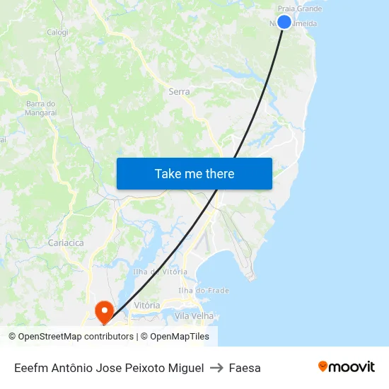 Eeefm Antônio Jose Peixoto Miguel to Faesa map