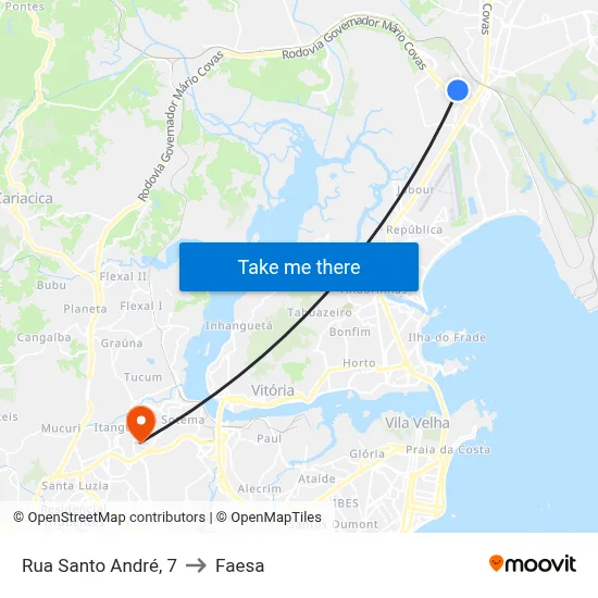 Rua Santo André, 7 to Faesa map