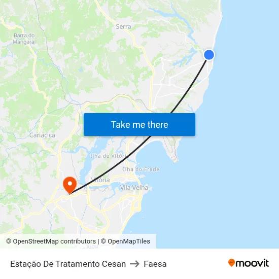 Estação De Tratamento Cesan to Faesa map