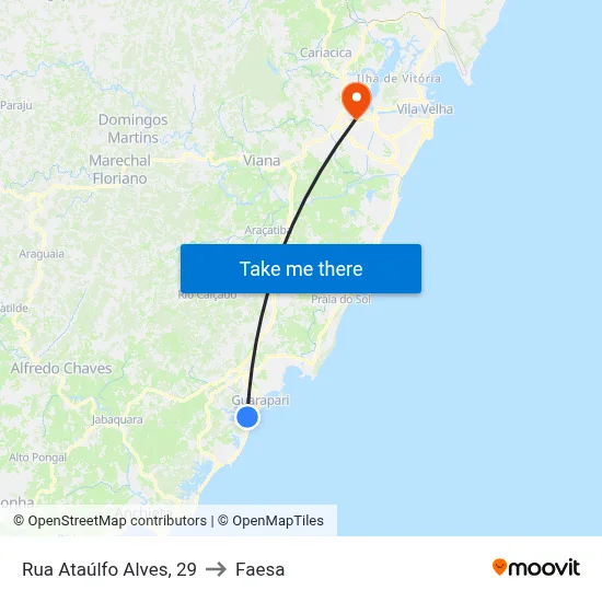 Rua Ataúlfo Alves, 29 to Faesa map