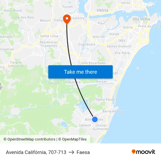 Avenida Califórnia, 707-713 to Faesa map