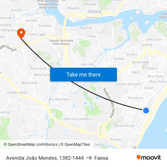 Avenida João Mendes, 1382-1444 to Faesa map