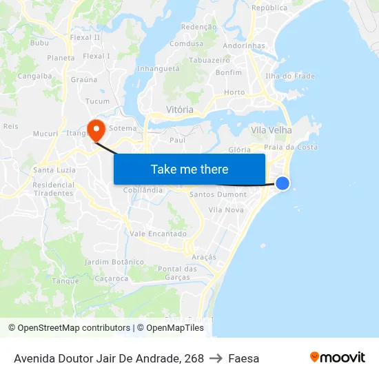 Avenida Doutor Jair De Andrade, 268 to Faesa map