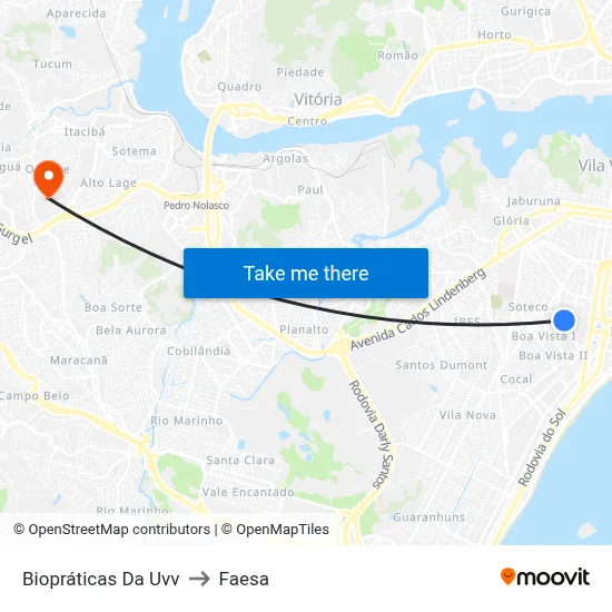 Biopráticas Da Uvv to Faesa map