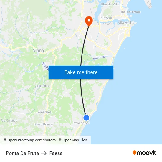 Ponta Da Fruta to Faesa map