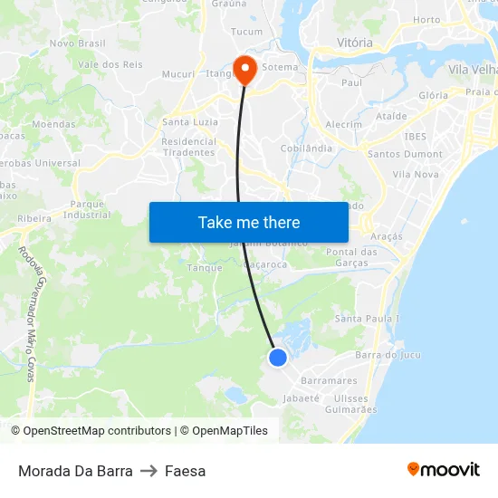 Morada Da Barra to Faesa map