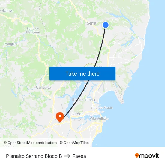 Planalto Serrano Bloco B to Faesa map