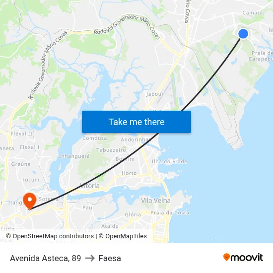 Avenida Asteca, 89 to Faesa map