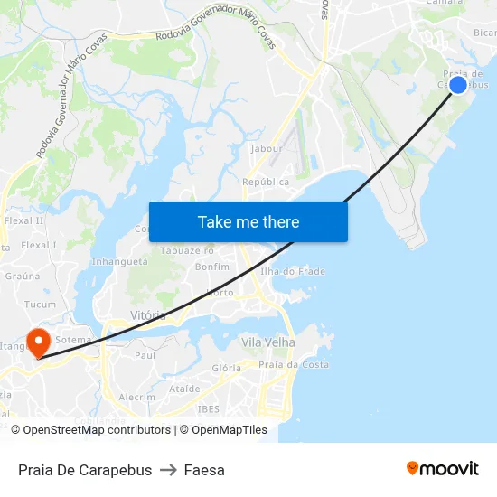 Praia De Carapebus to Faesa map