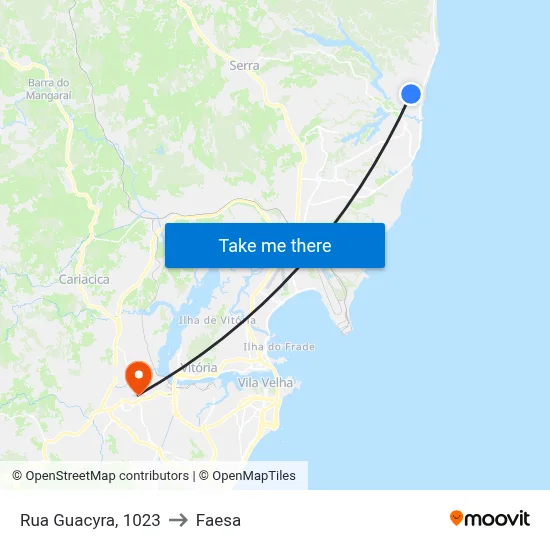 Rua Guacyra, 1023 to Faesa map
