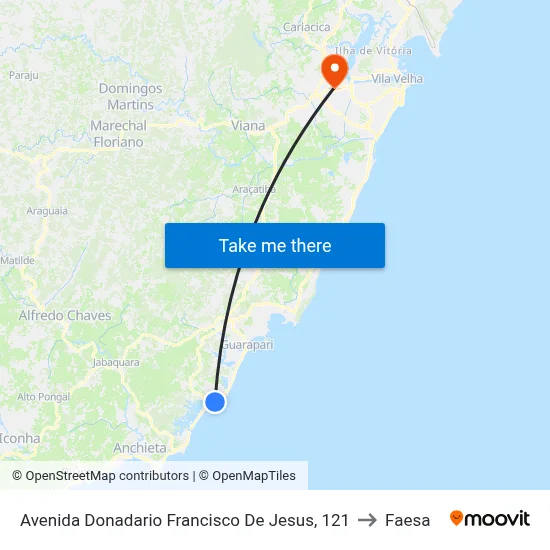 Avenida Donadario Francisco De Jesus, 121 to Faesa map