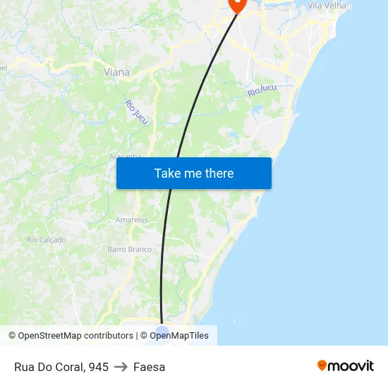 Rua Do Coral, 945 to Faesa map