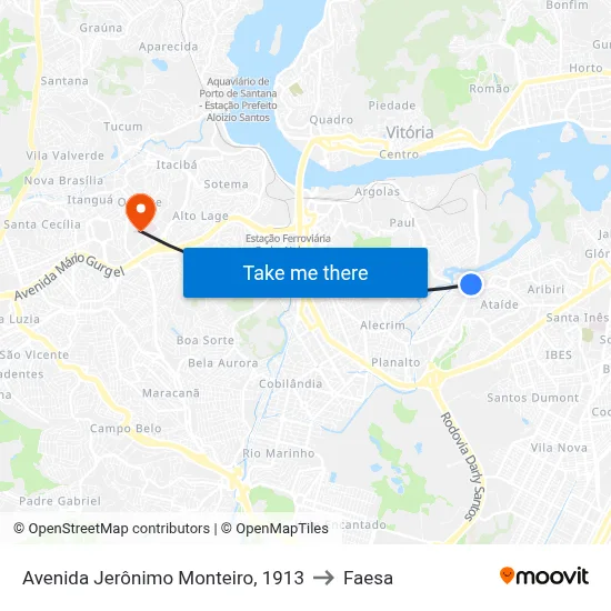 Avenida Jerônimo Monteiro, 1913 to Faesa map