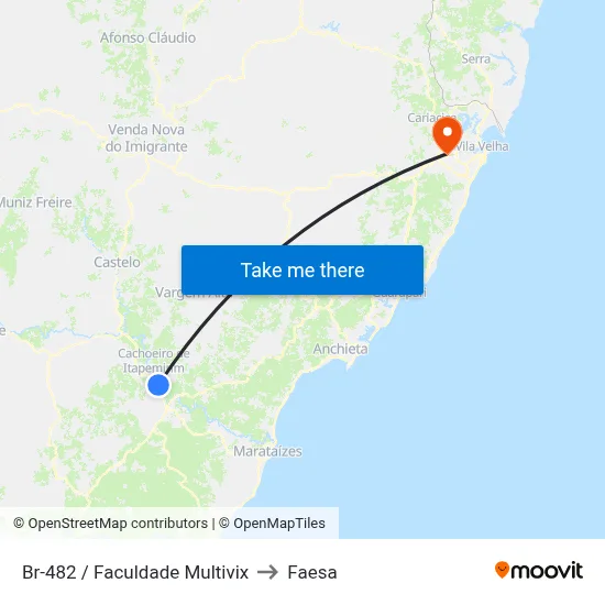 Br-482 / Faculdade Multivix to Faesa map